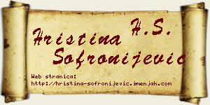 Hristina Sofronijević vizit kartica